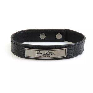 Auth LOUIS VUITTON Bracelet Black Damier Graphite Canvas